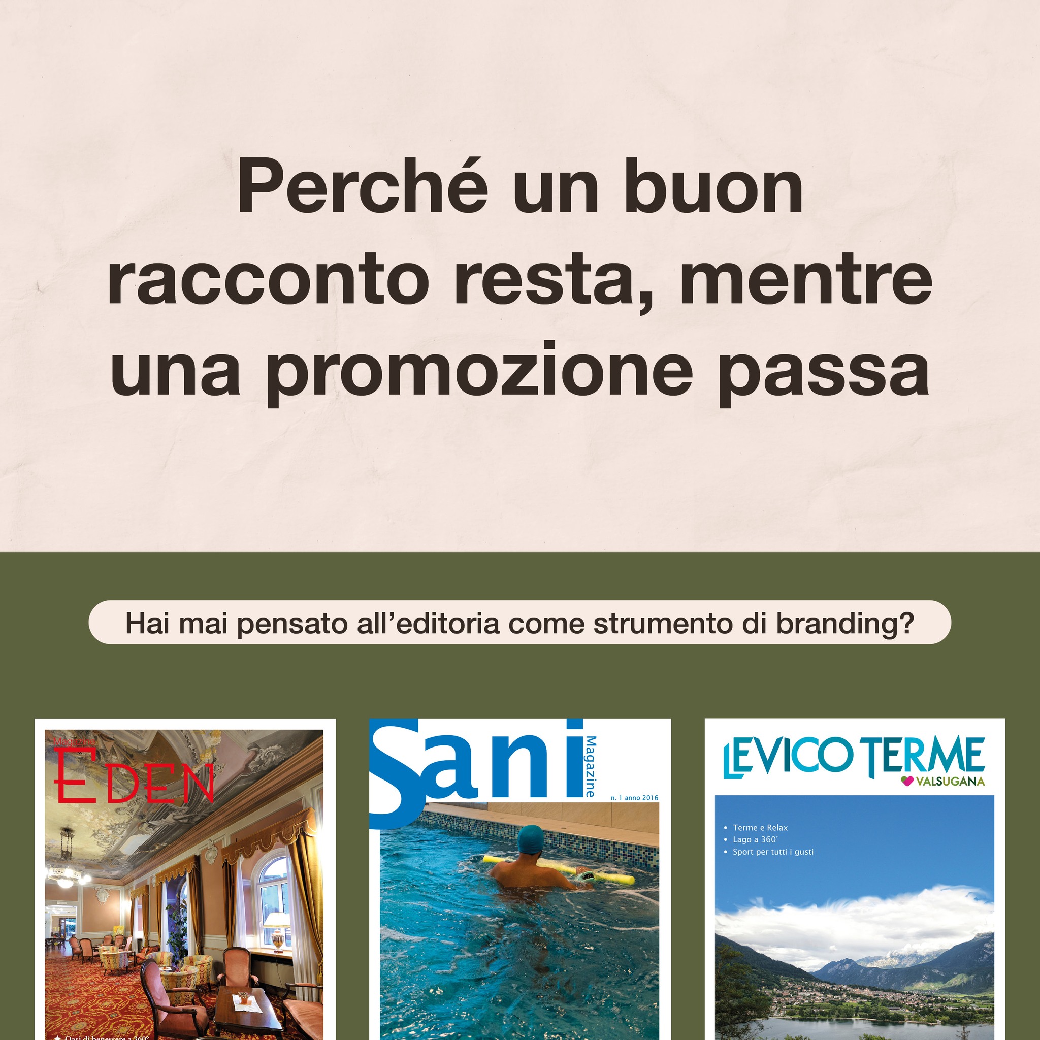 𝗨𝗻 𝗺𝗮𝗴𝗮𝘇𝗶𝗻𝗲 𝗻𝗼𝗻 𝘃𝗲𝗻𝗱𝗲.
Costruisce fiducia, identità e posizionamento nel tempo.
Sempre più aziende scelgono l’editoria come strumento strategico per raccontarsi in modo credibile e profondo.
Perché un buon racconto resta, mentre una promozione passa.
💬 𝙃𝙖𝙞 𝙢𝙖𝙞 𝙥𝙚𝙣𝙨𝙖𝙩𝙤 𝙖𝙡𝙡’𝙚𝙙𝙞𝙩𝙤𝙧𝙞𝙖 𝙘𝙤𝙢𝙚 𝙨𝙩𝙧𝙪𝙢𝙚𝙣𝙩𝙤 𝙙𝙞 𝙗𝙧𝙖𝙣𝙙𝙞𝙣𝙜?
.
.
.
.
.
#edizionifilo
#editoriaindipendente
#progettoeditoriale
#culturaeditoriale
#storytellingterritoriale
#editoriaculturale
#magazineitaliani
#editoriacontemporanea
#raccontareilterritorio
#contenutidivalore
#comunicazioneeditoriale
#progettieditoriali
#editoriaitaliana
#magazinedicultura
#narrazioneeditoriale
#editoriaeterritorio
#brandstorytellingitalia
#culturaecomunicazione
#editoriacartacea
#progetticulturali