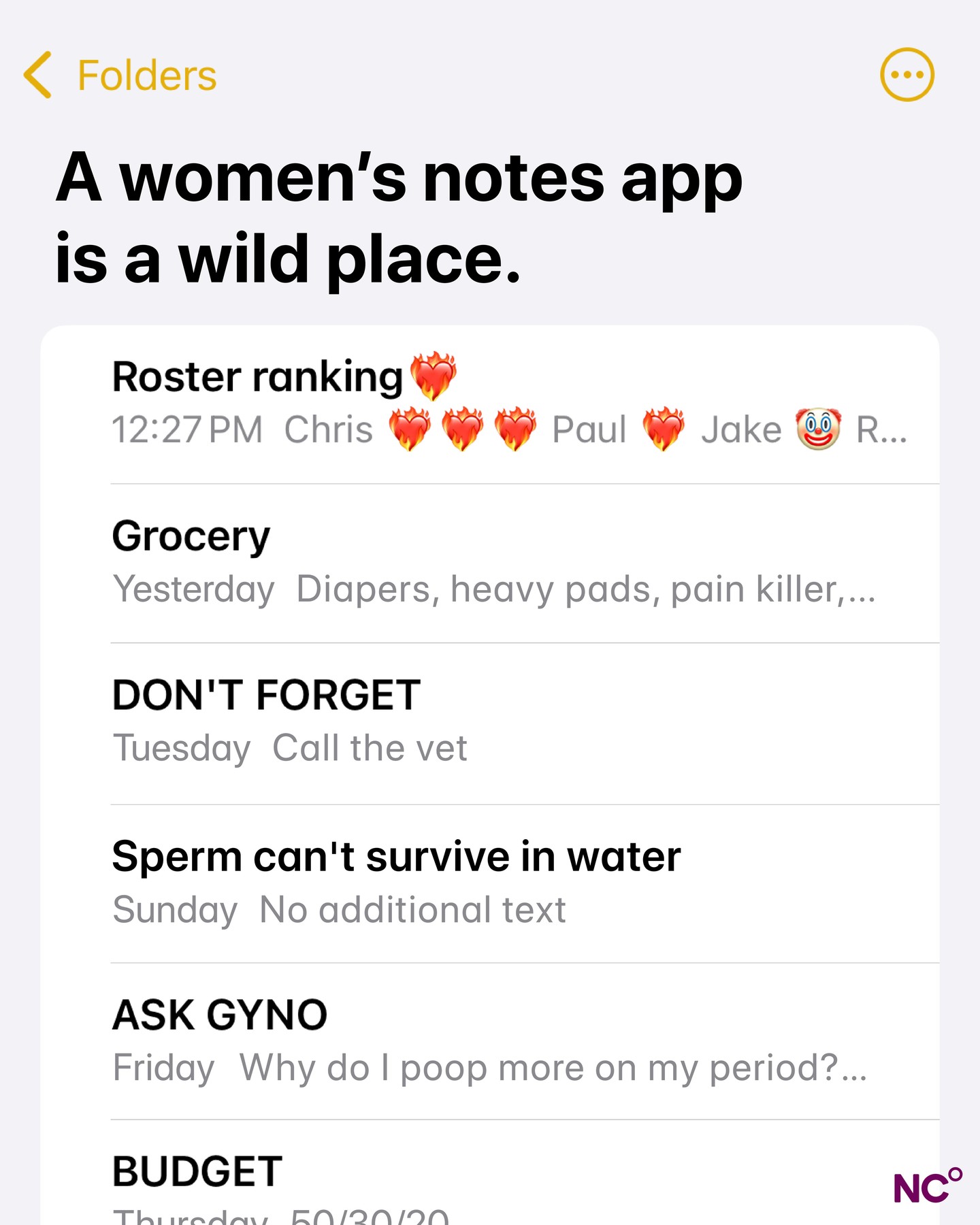 Unhinged & honest !! 🙂🎀 What's at the top of your notes app? 👇